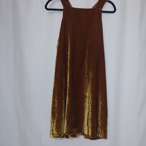 Loft Gold Velvet Halter Dress- Size M